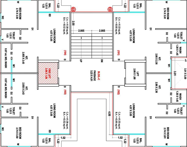 Floor Plan of Shantam Hills in Bhestan, Surat - Image 178939