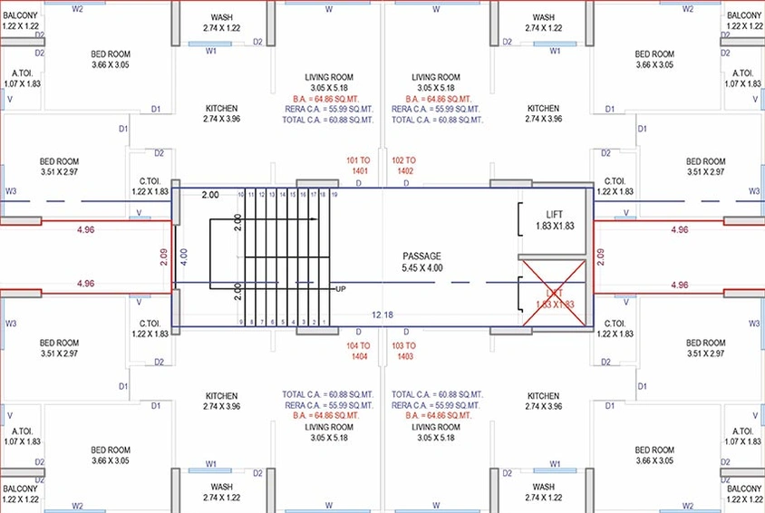 Floor Plan of Shilalekh Heights in Athwa, Surat - Image 179023