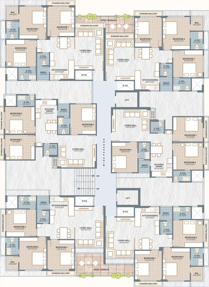 Floor Plan of Skyline Shivani Park Apartment in Adajan, Surat - Image 179061