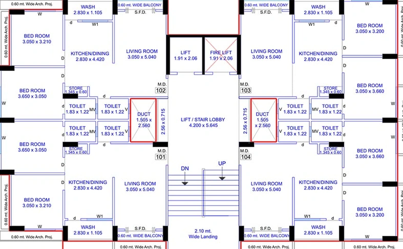 Floor Plan of Dev Shivay Homes in Uttran, Surat - Image 179075