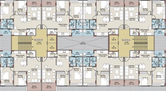 Floor Plan of Shiv Shlok Heights in Kamrej, Surat - Image 179099