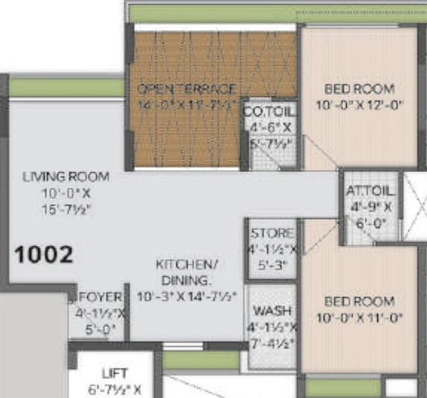 2 BHK Flat in Shree Hari Solitaire in Dindoli, Surat - Image 819462