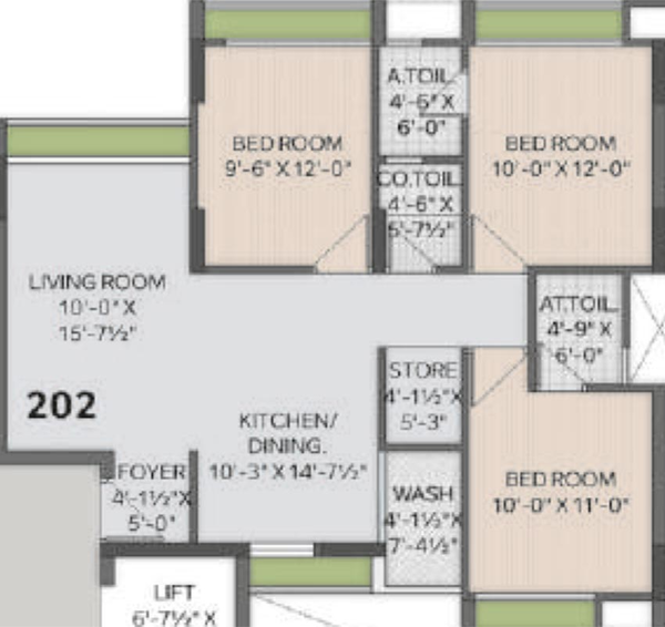3 BHK Flat in Shree Hari Solitaire in Dindoli, Surat - Image 819463