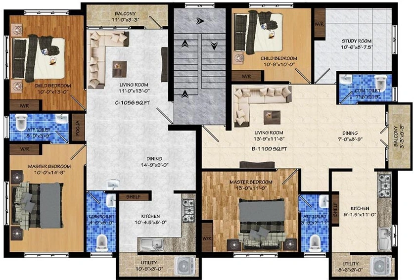 Floor Plan of Vasiyam Seasons in Medavakkam, Chennai - Image 179142