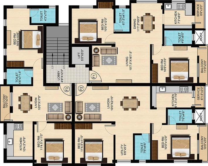 Floor Plan of Global Grand in Selaiyur, Chennai - Image 179181