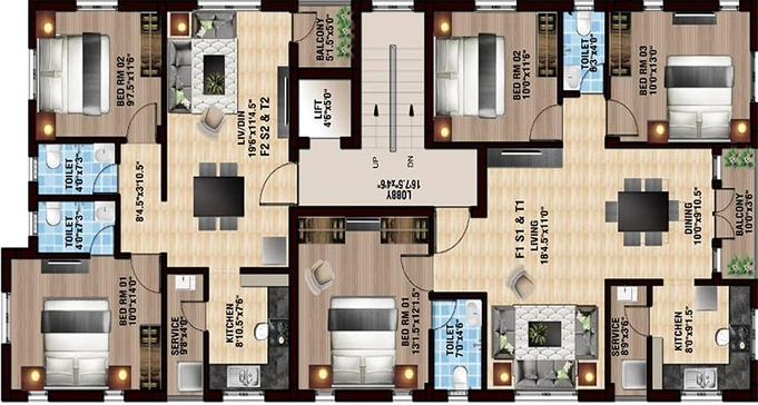 Floor Plan of Global Nectar in Selaiyur, Chennai - Image 179187