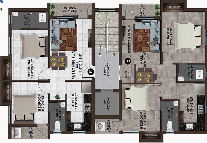 Floor Plan of MP Flavia in Anakaputhur, Chennai - Image 179214