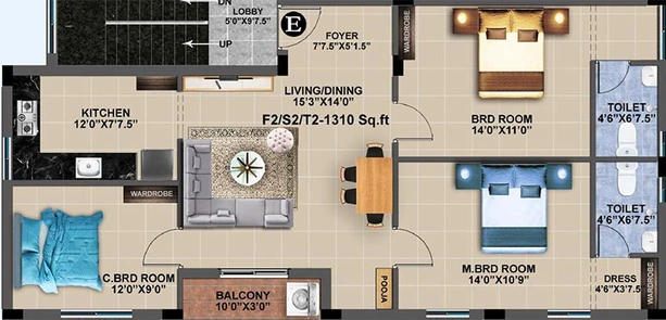 3 BHK Flat in MP Kyara in Pammal, Chennai - Image 819501