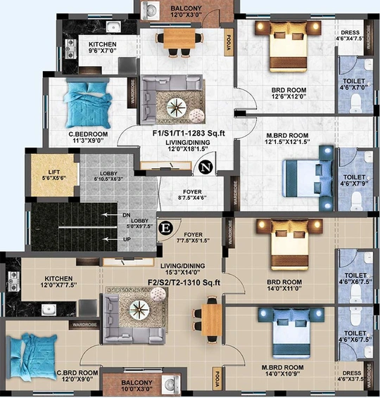 Floor Plan of MP Kyara in Pammal, Chennai - Image 179249