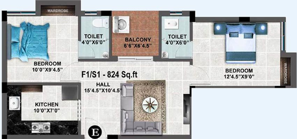 2 BHK Flat in MP Nyra in Pammal, Chennai - Image 819507