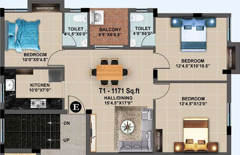 3 BHK Flat in MP Nyra in Pammal, Chennai - Image 819509