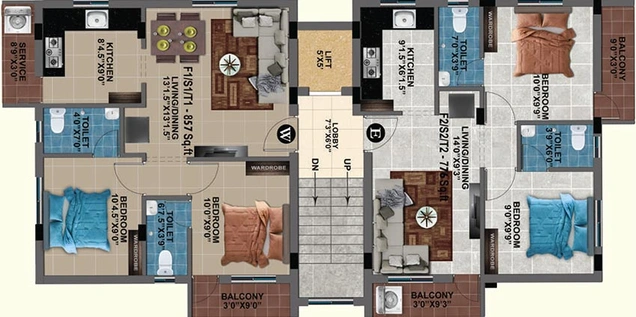 Floor Plan of MP Wishu in Rajakilpakkam, Chennai - Image 179300
