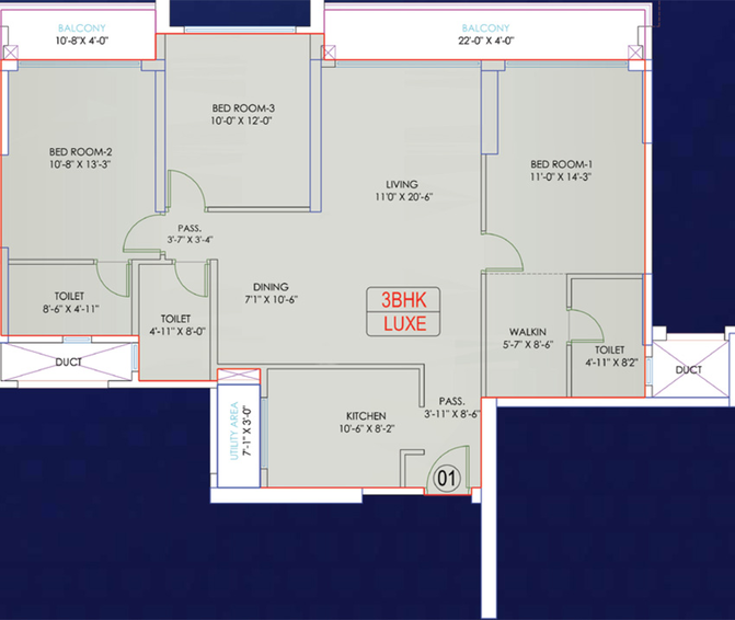 3 BHK Flat in Fortune Florence in Borivali East, Mumbai - Image 751006