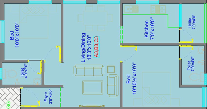 2 BHK Flat in Rahul Raass Vihar in Velachery, Chennai - Image 819535