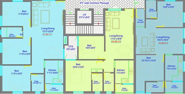 Floor Plan of Rahul Raass Vihar in Velachery, Chennai - Image 179349