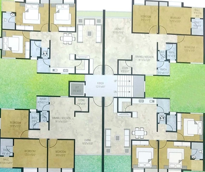 Floor Plan of Rajubhai Siddhi Vinayak Green in Laskana, Surat - Image 179356
