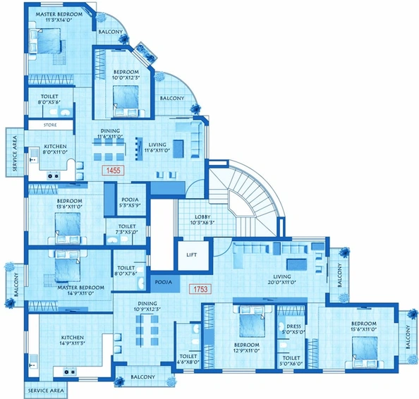 Floor Plan of Agni Vanamamalai in Abhiramapuram, Chennai - Image 179373