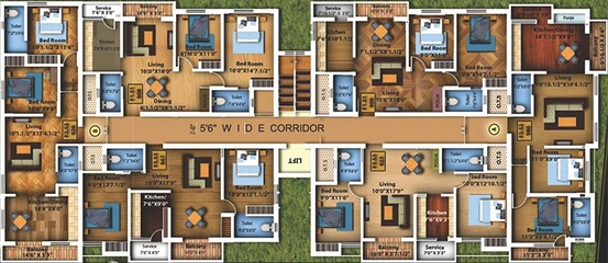 Floor Plan of Sreenivas Buvana Buvanam in Kovilambakkam, Chennai - Image 179411
