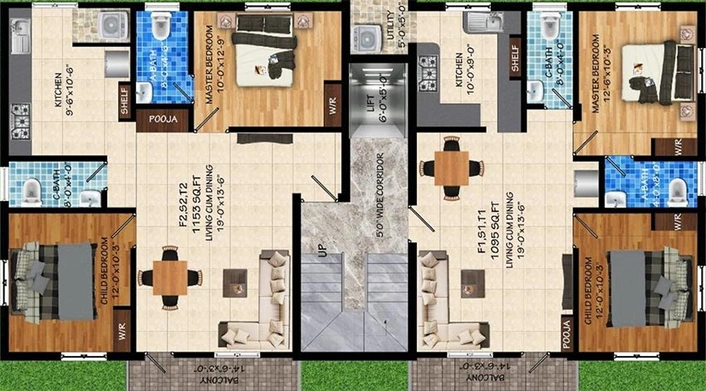 Floor Plan of Vasiyam Serene in Medavakkam, Chennai - Image 179446