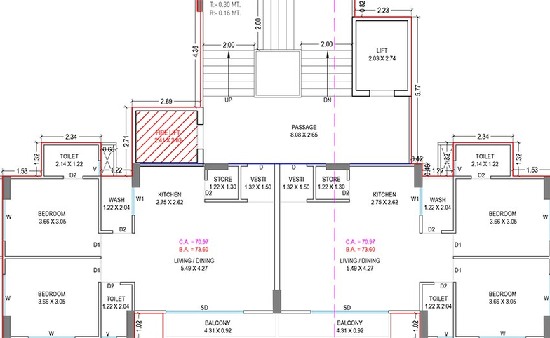 Floor Plan of Sky Castlee in Dumas Road, Surat - Image 179649