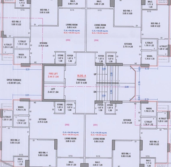 Floor Plan of Pramukh Skycity World in Bamroli, Surat - Image 179676
