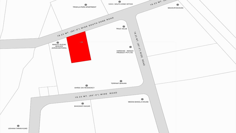 Location of Harmony Solasta Heights in Udhana Darwaja, Surat - Image 179692
