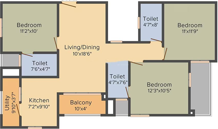 3 BHK Flat in DRA Pristine Pavilion 3 in Mahindra World City, Chennai - Image 819678
