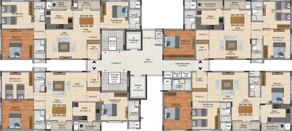 Floor Plan of DRA Tuxedo Elite in Velachery, Chennai - Image 179791