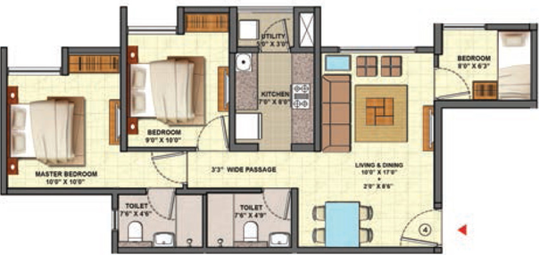 3 BHK Flat in Lodha Casa Marvella in Dombivli, Thane - Image 815791