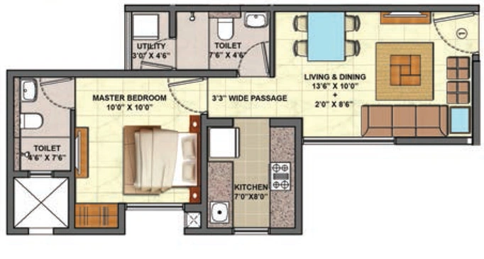 1 BHK Flat in Lodha Casa Marvella in Dombivli, Thane - Image 815793