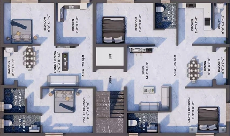 Floor Plan of Jayam Homes in Madhavaram, Chennai - Image 179907