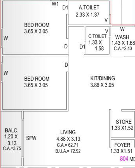 2 BHK Flat in Swarna Avsar in Palanpur, Surat - Image 819714