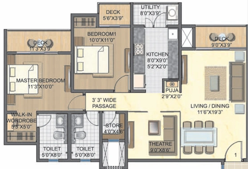 2 BHK Flat in Lodha Casa Rio Gold in Dombivli, Thane - Image 815788