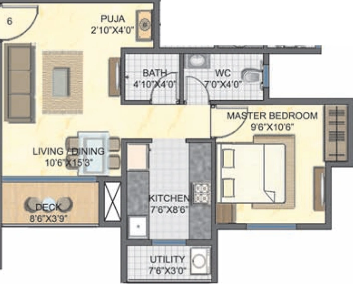 1 BHK Flat in Lodha Casa Rio Gold in Dombivli, Thane - Image 815790