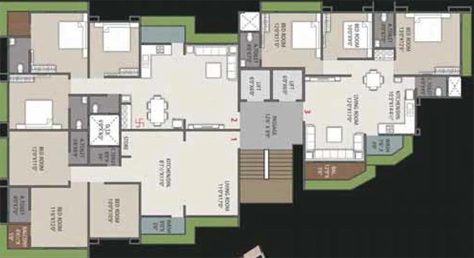 Floor Plan of The Elephanta Heights in Dabholi, Surat - Image 180113