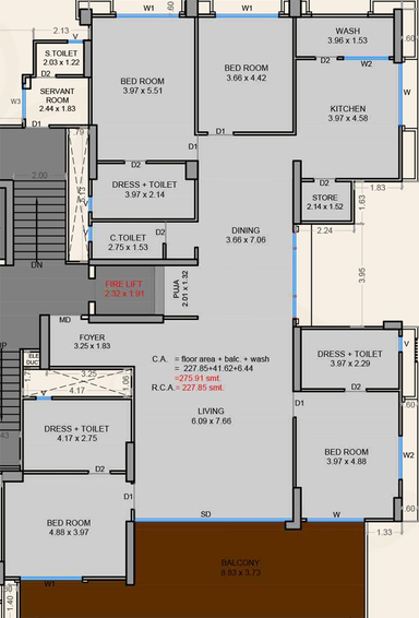 4 BHK Flat in Happy The Impressia in Rander, Surat - Image 819801