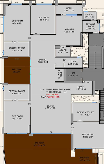 4 BHK Flat in Happy The Impressia in Rander, Surat - Image 819802