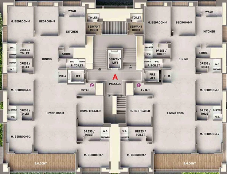 Floor Plan of Happy The Impressia in Rander, Surat - Image 180194