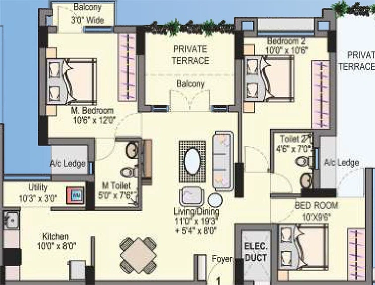 2.5 BHK Flat in Lake Dugar in Ambattur, Chennai - Image 819845