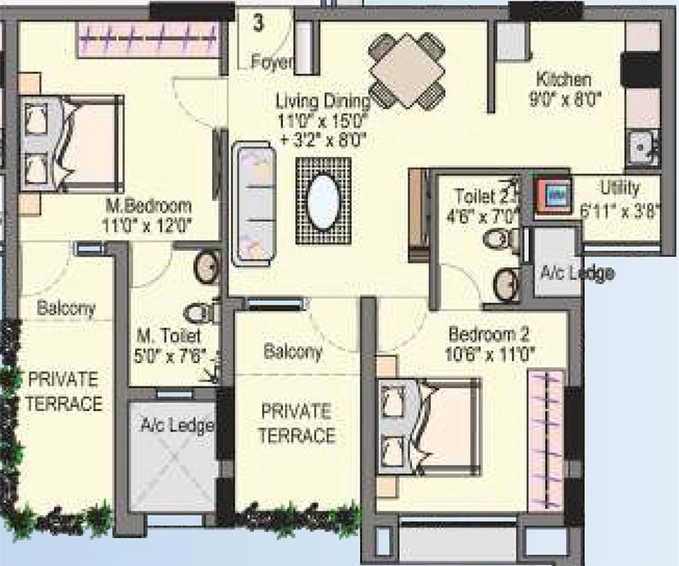 2 BHK Flat in Lake Dugar in Ambattur, Chennai - Image 819841