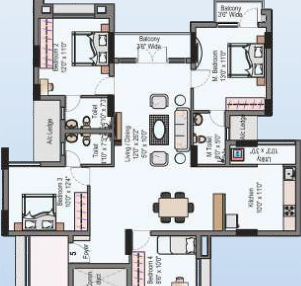 3.5 BHK Flat in Lake Dugar in Ambattur, Chennai - Image 819846