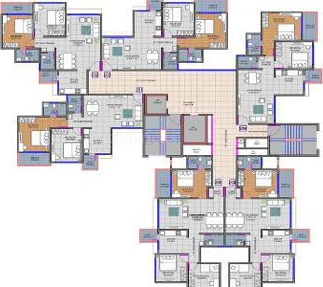 Floor Plan of Excellaa Chesterfield Wing D in Dhanori, Pune - Image 180397