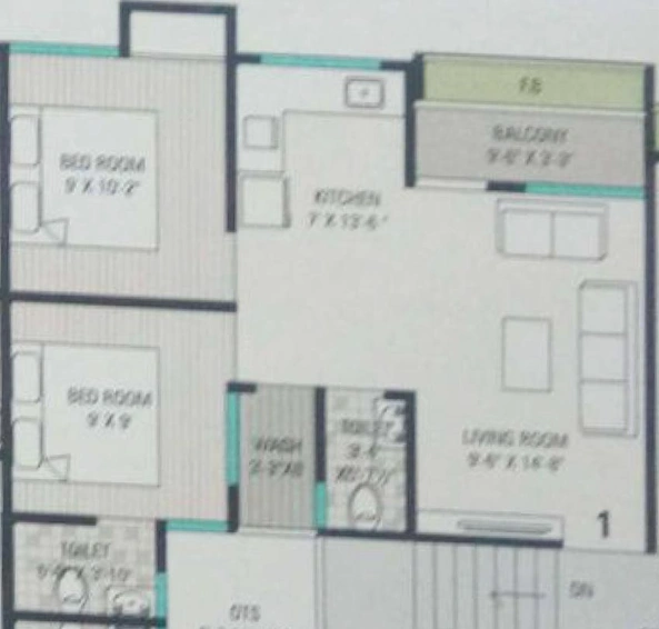 2 BHK Flat in Rajat Toral Residency in Kamrej, Surat - Image 819875