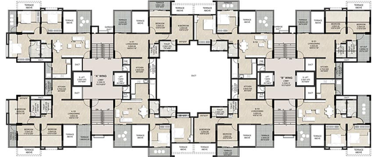 Floor Plan of Millennium Aqua in Ravet, Pune - Image 180514