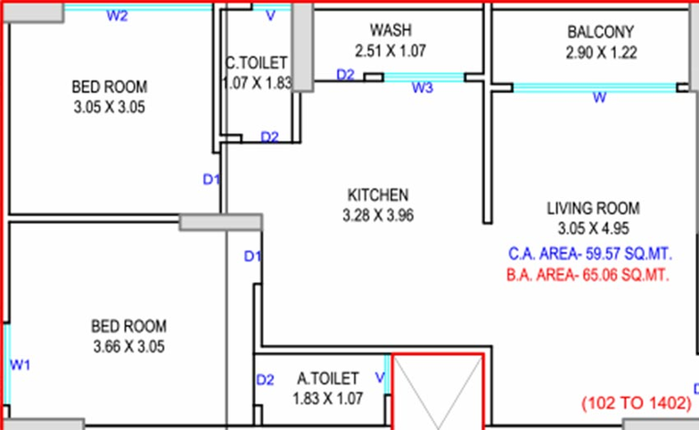 2 BHK Flat in Amar Shree Laxmi Pooja Heights in Mota Varachha, Surat - Image 819962
