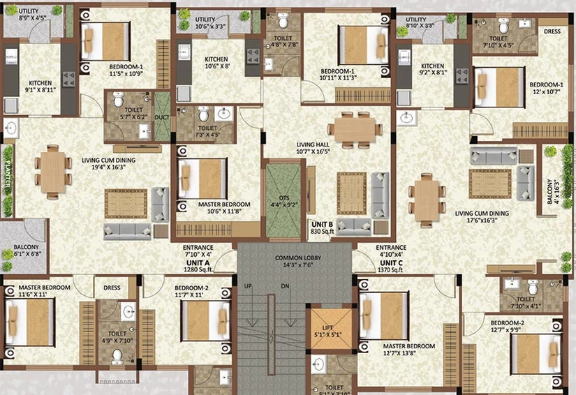 Floor Plan of ARC The Palm in Nungambakkam, Chennai - Image 180693
