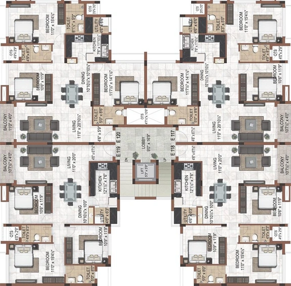 Floor Plan of Bhaggyam Griha in Thoraipakkam, Chennai - Image 180743
