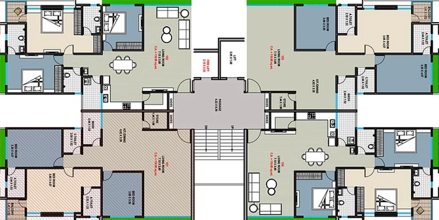 Floor Plan of Paccific Tulip Residency in Vesu, Surat - Image 180810