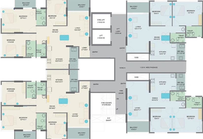 Floor Plan of Vishal Eastern Front in Mundhwa, Pune - Image 180839