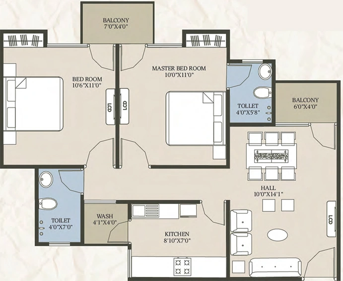 2 BHK Flat in Sterling Pride City 1 in Katara Hills, Bhopal - Image 820030